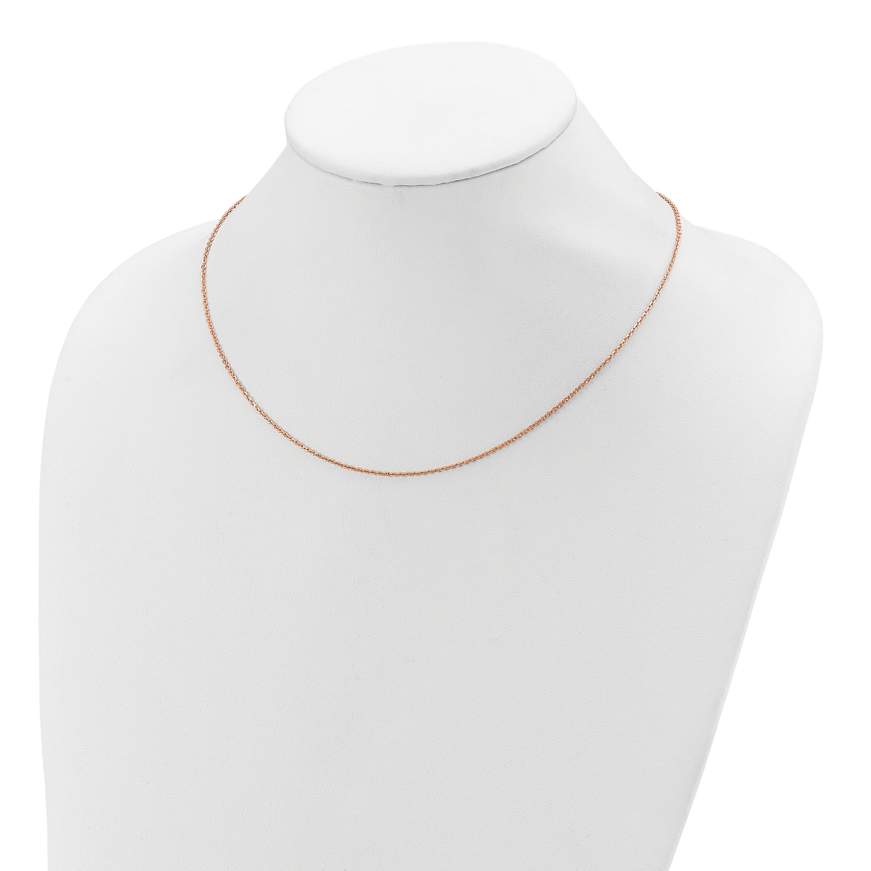 SS Rose Gold-plt Polish/Dia-cut 1.45mm Cable 1in+1in Adjustable Ch