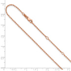 SS Rose Gold-plt Polish/Dia-cut 1.45mm Cable 1in+1in Adjustable Ch
