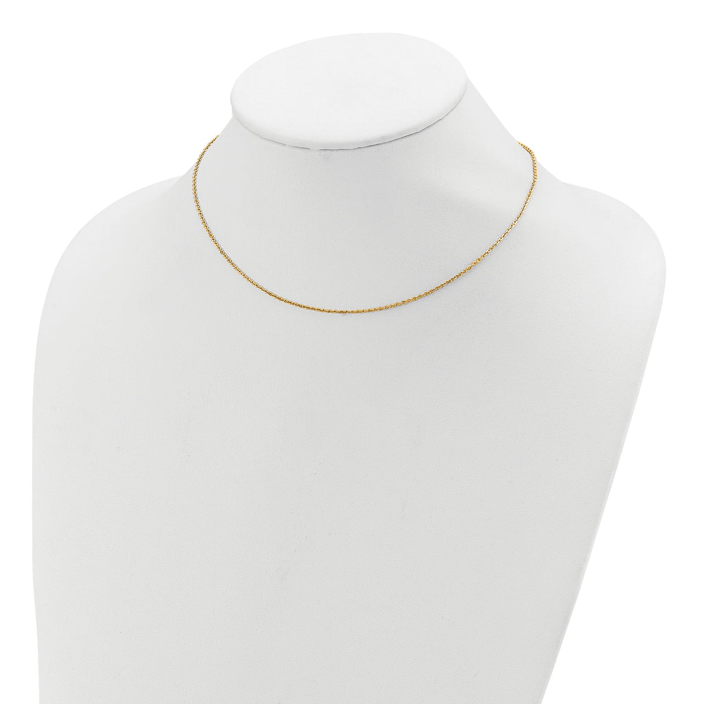 SS Gold-plat Polish/Dia-cut 1.45mm Cable 1in+1in Adjustable Chain