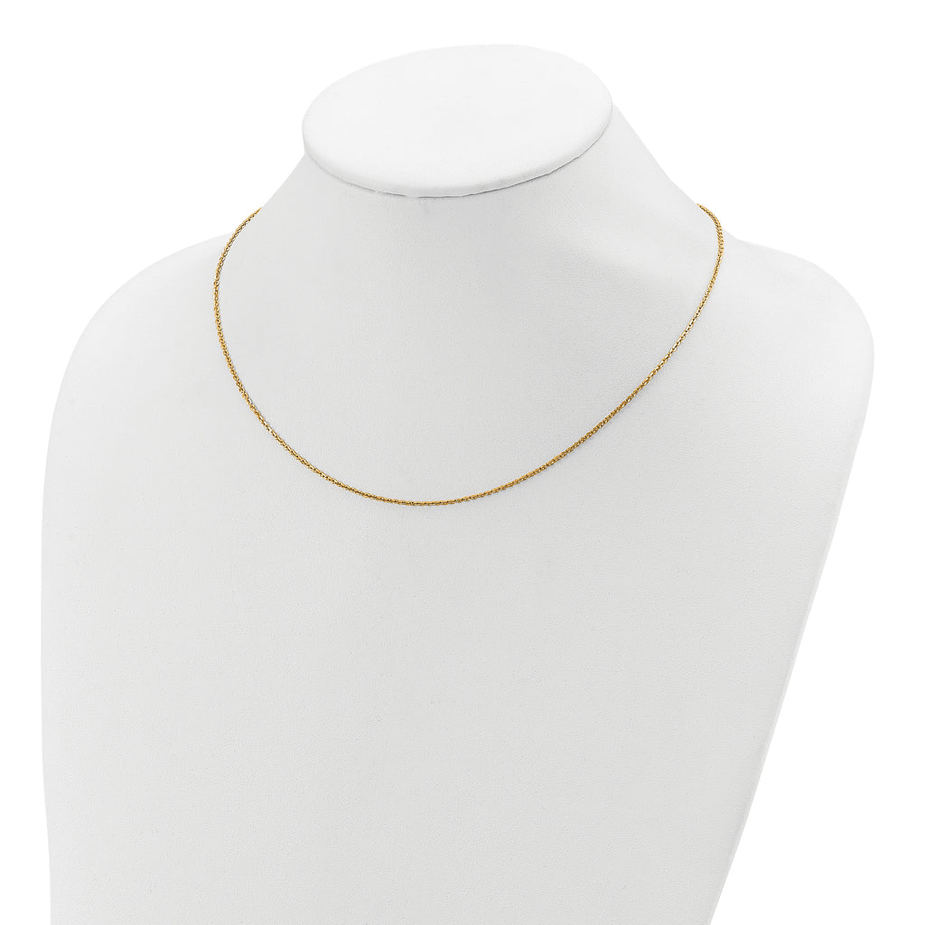 SS Gold-plat Polish/Dia-cut 1.45mm Cable 1in+1in Adjustable Chain