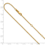 SS Gold-plat Polish/Dia-cut 1.45mm Cable 1in+1in Adjustable Chain