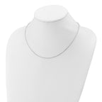 SS Rh-plat Polished/Dia-cut 1.4mm Cable 1in+1in Adjustable Chain