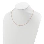 SS Rose Gold-plat Polished/Dia-cut 1.4mm Cable 1in+1in Adjustable
