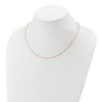 SS Rose Gold-plat Polished/Dia-cut 1.4mm Cable 1in+1in Adjustable