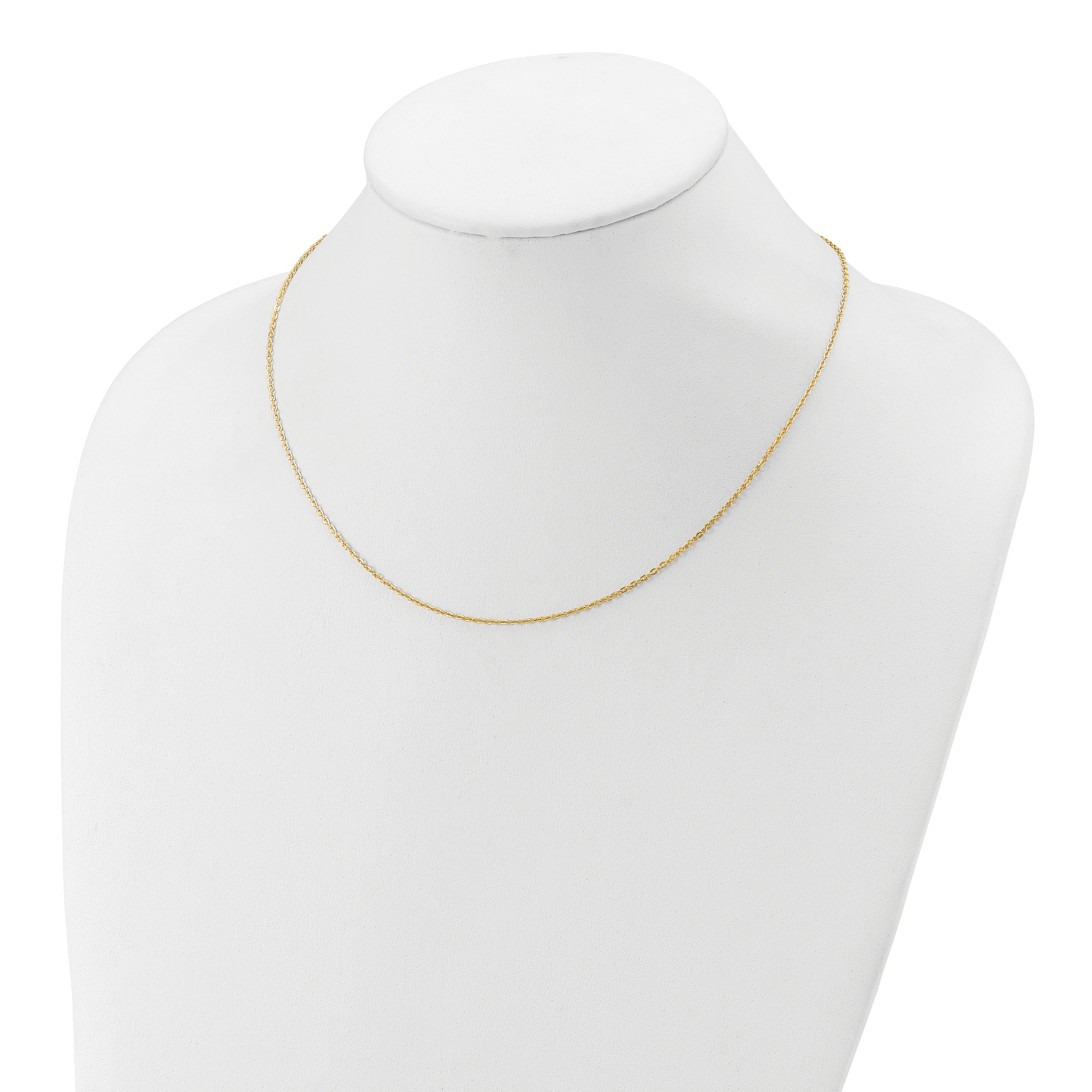 SS Gold-plat Polished/Dia-cut 1.4mm Cable 1in+1in Adjustable Chain