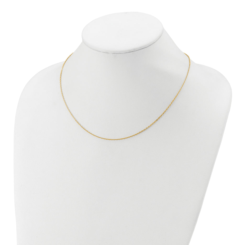 SS Gold-plat Polished/Dia-cut 1.4mm Cable 1in+1in Adjustable Chain