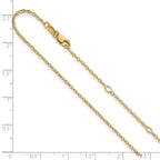 SS Gold-plat Polished/Dia-cut 1.4mm Cable 1in+1in Adjustable Chain