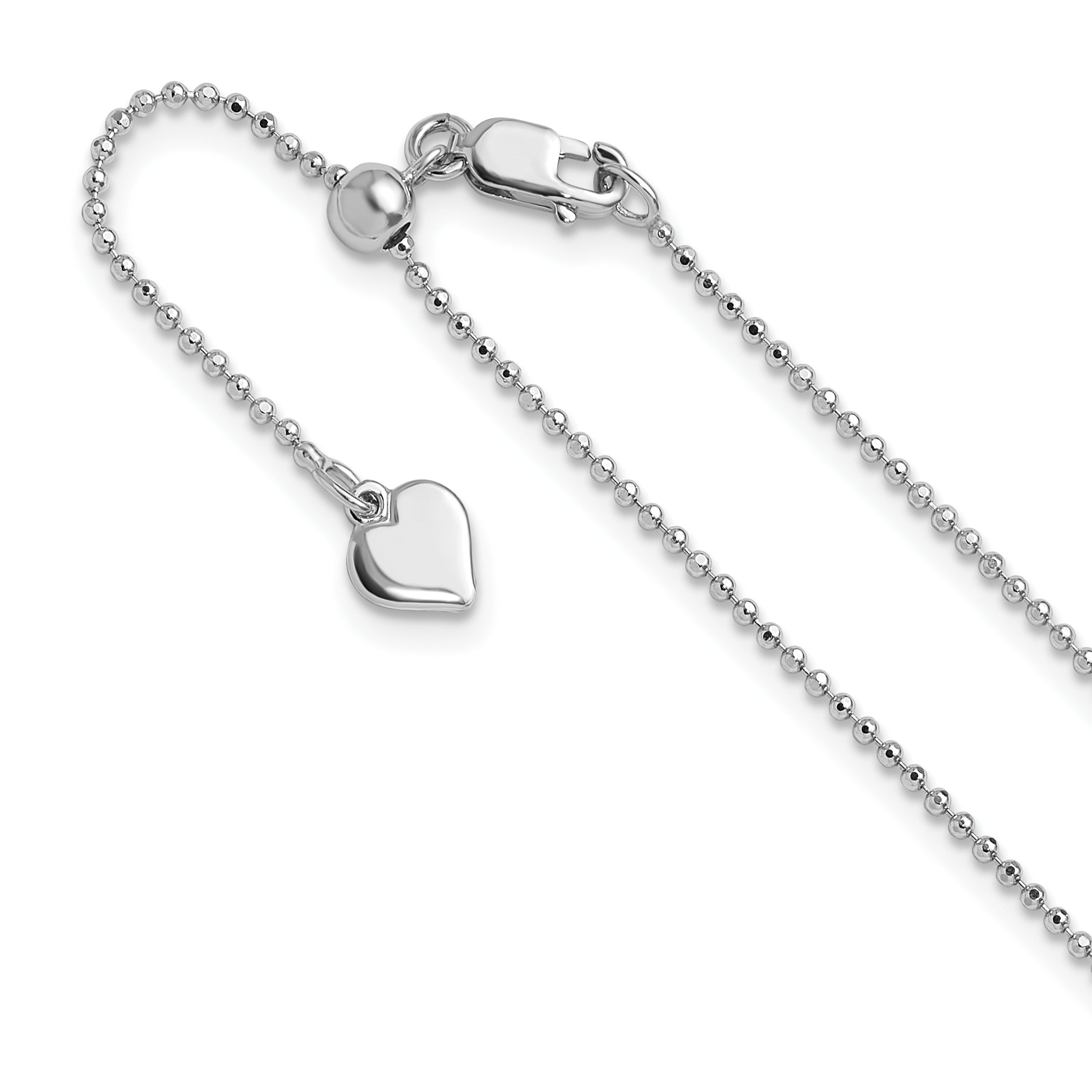 Sterling Silver Rh-plated Polished/Diamond-cut Adjustable Chain Main image