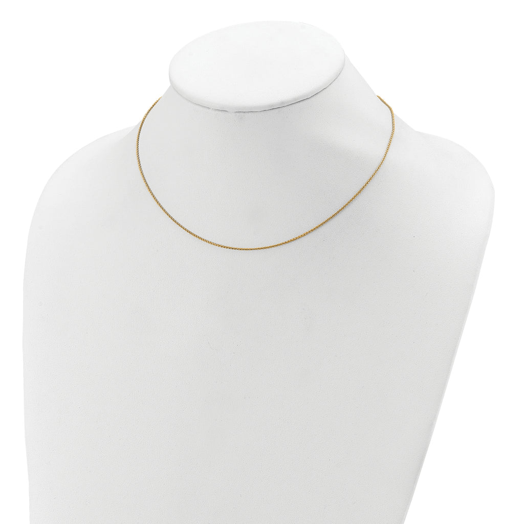 Sterling Silver Gold-plated 1.1mm Rolo 1in+1in Adjustable Chain