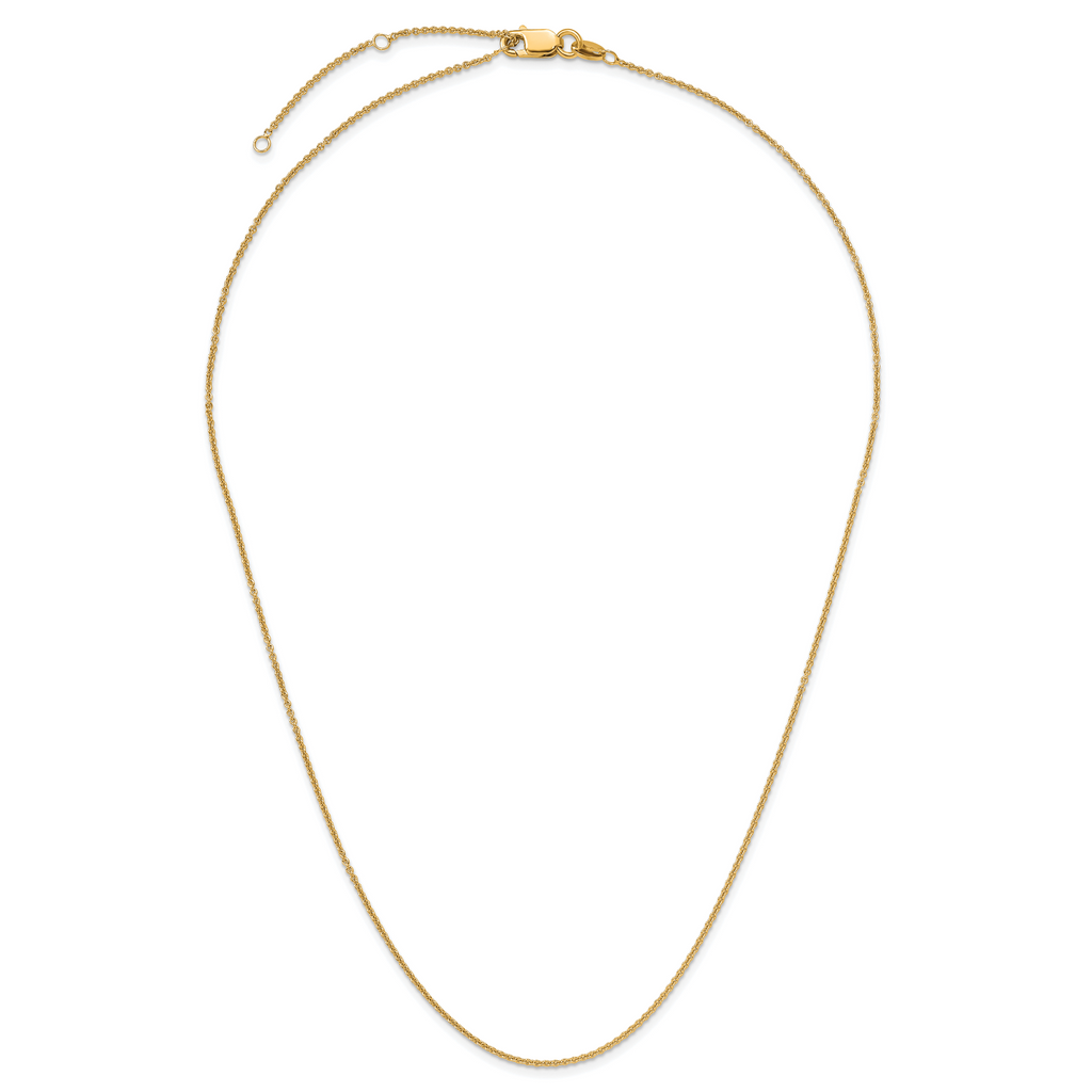 Sterling Silver Gold-plated 1.1mm Rolo 1in+1in Adjustable Chain