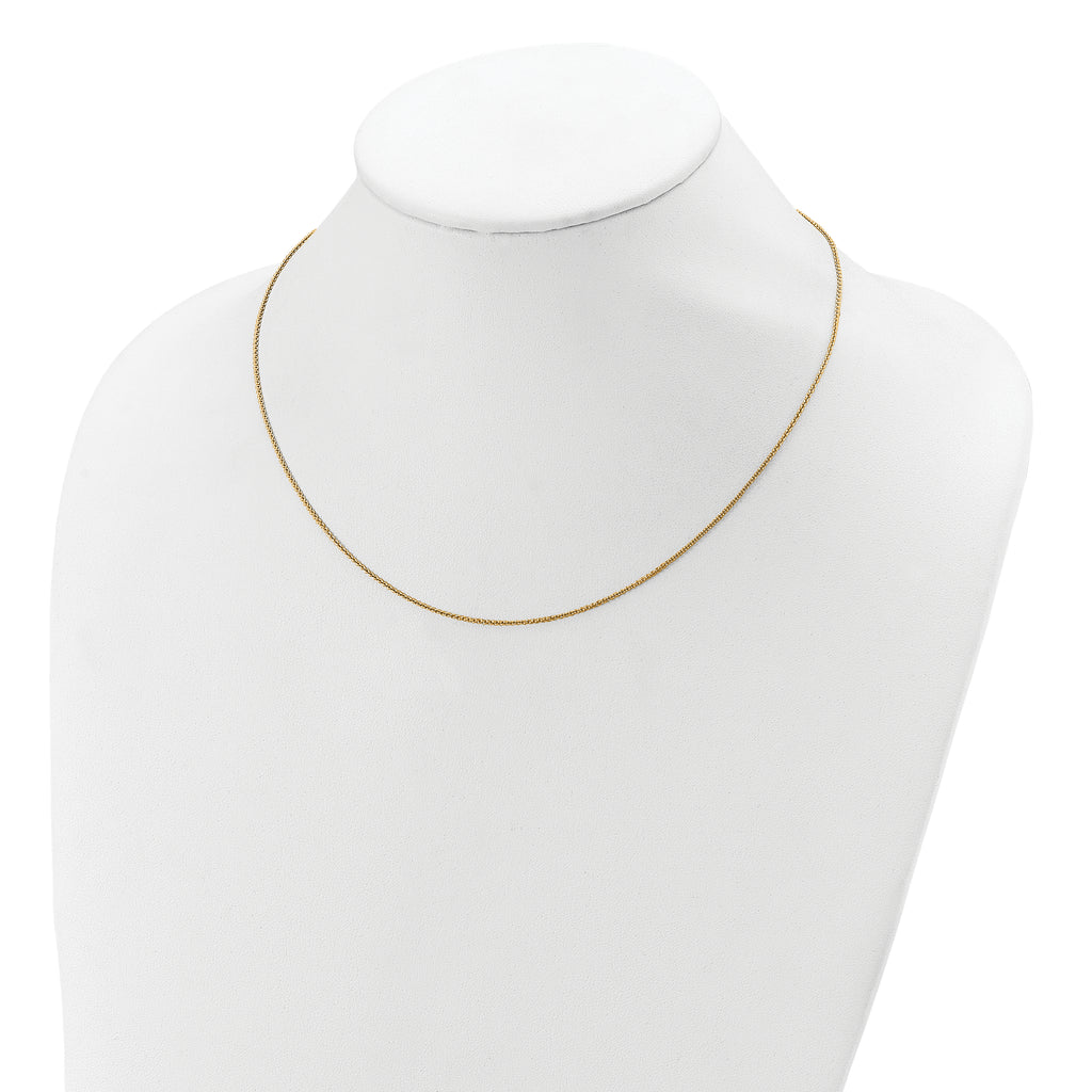 Sterling Silver Gold-plated 1.1mm Rolo 1in+1in Adjustable Chain