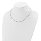Sterling Silver Rh-plated 1.6mm Singapore 1in+1in Adjustable Chain