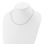 Sterling Silver Rh-plated 1.6mm Singapore 1in+1in Adjustable Chain