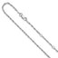 Sterling Silver Rh-plated 1.6mm Singapore 1in+1in Adjustable Chain