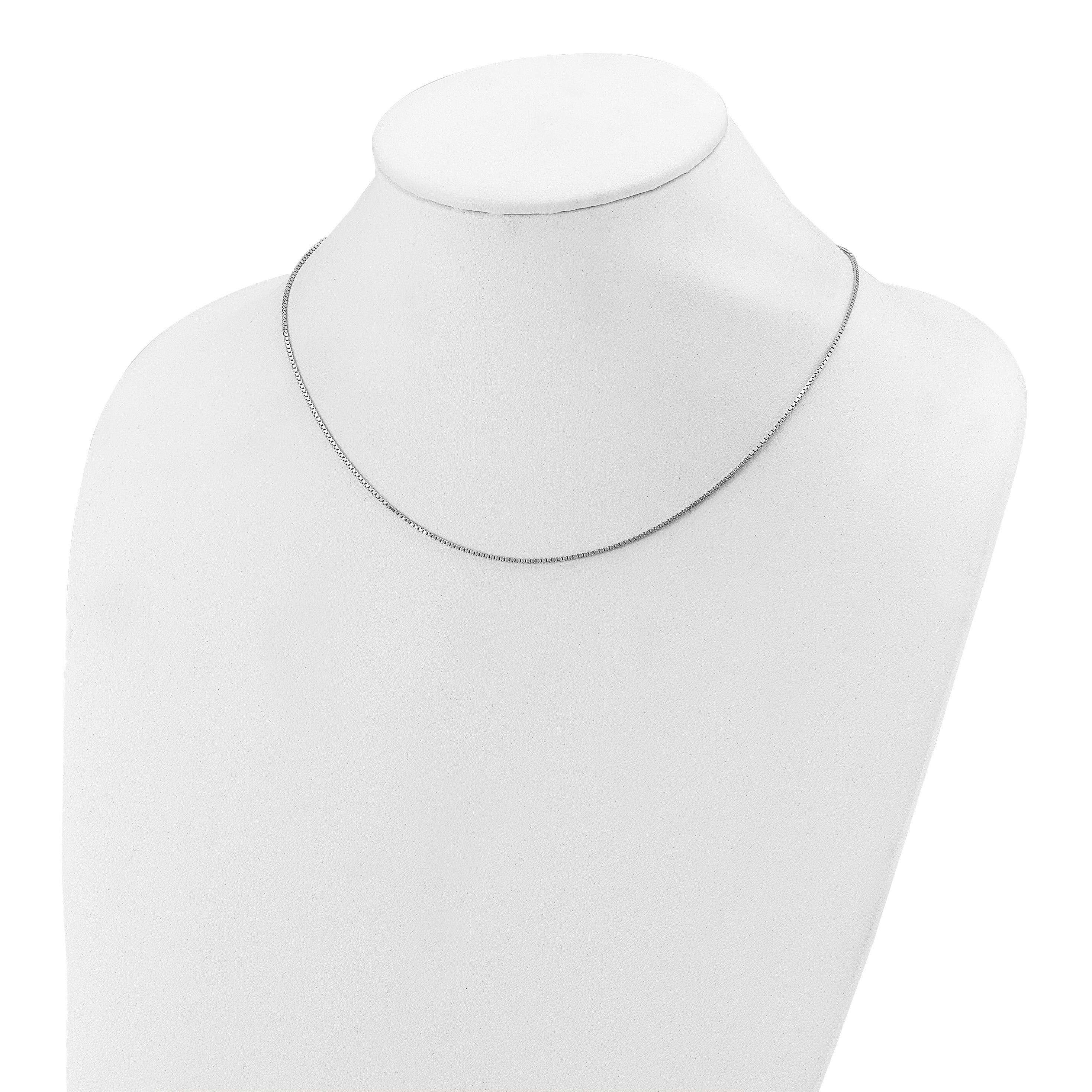 SS Rh-plated 1.1mm Box 1in+1in Adjustable Chain