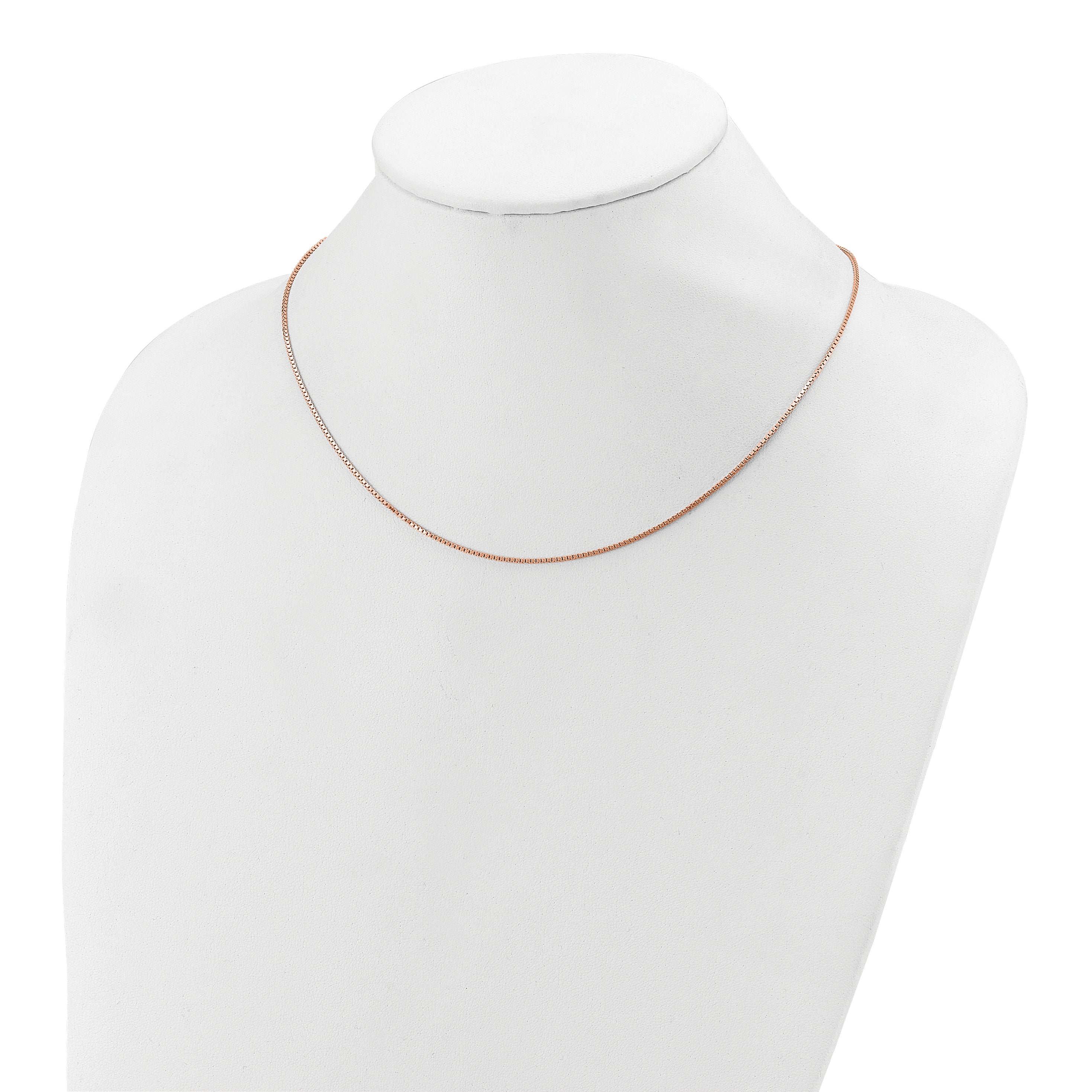 SS Rose Gold-plated 1.1mm Box 1in+1in Adjustable Chain