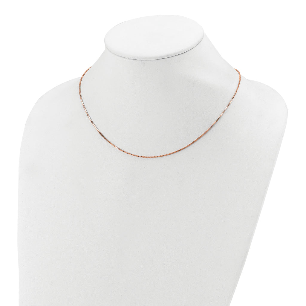 SS Rose Gold-plated 1.1mm Box 1in+1in Adjustable Chain