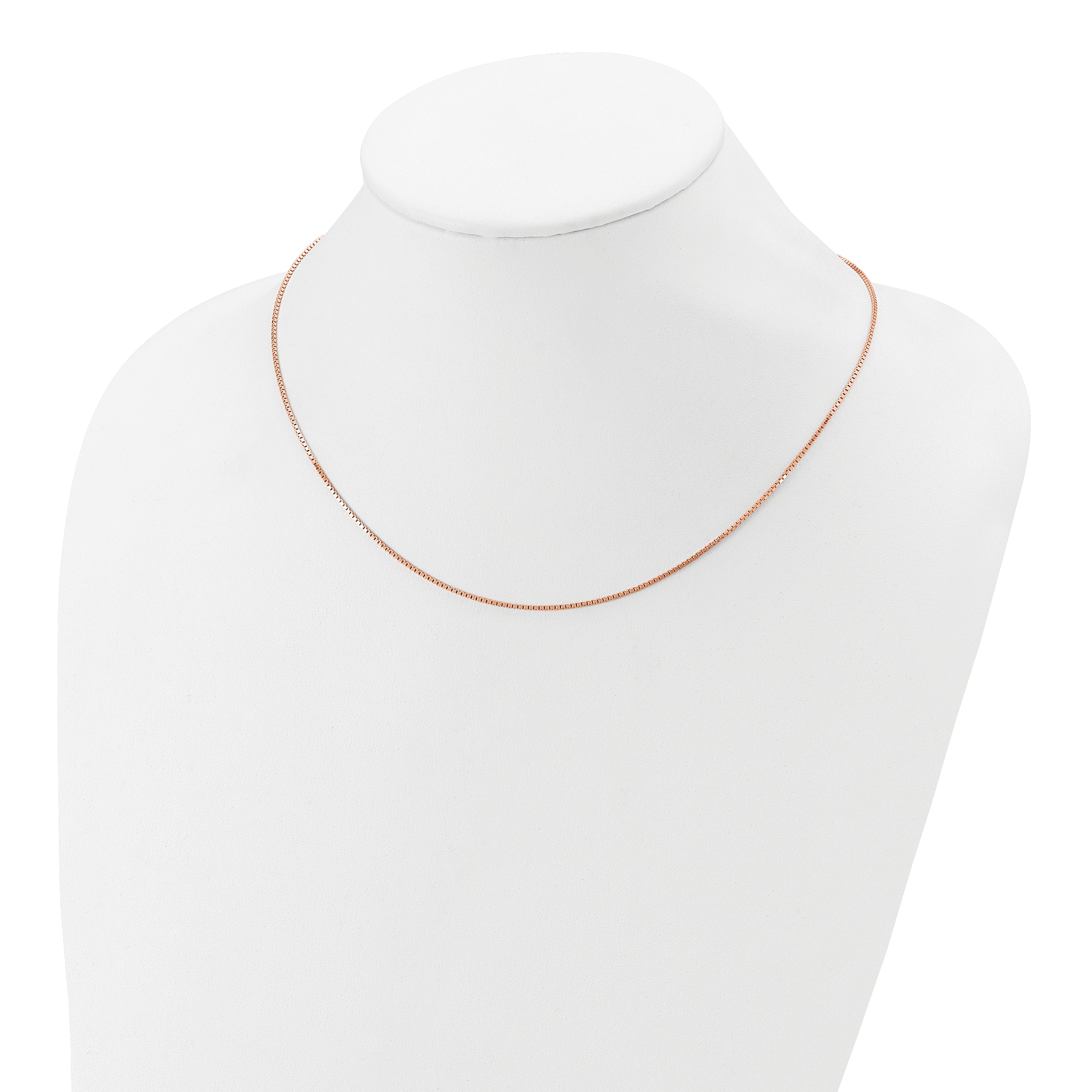 SS Rose Gold-plated 1.1mm Box 1in+1in Adjustable Chain