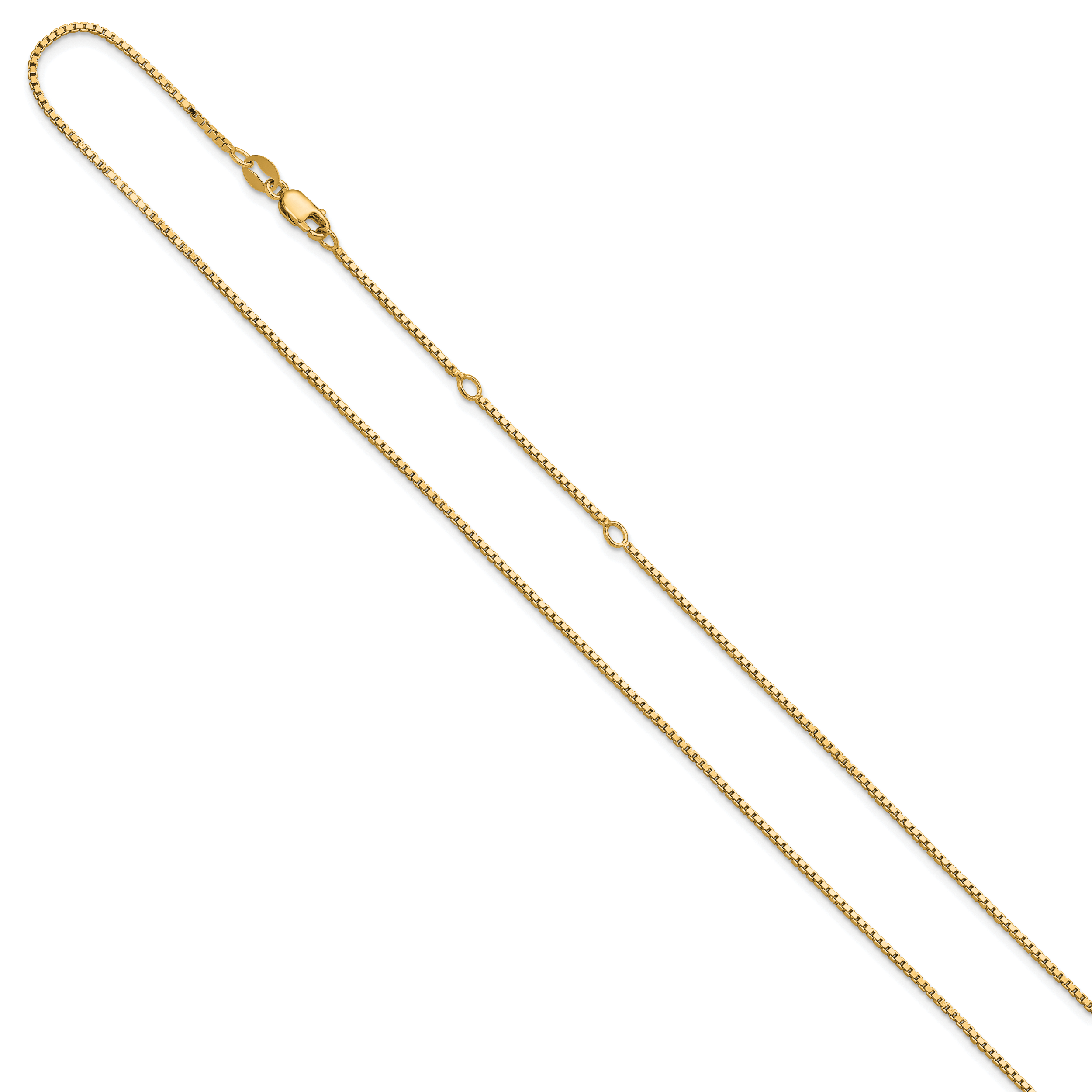 SS Gold-plated 1.1mm Box 1in+1in Adjustable Chain