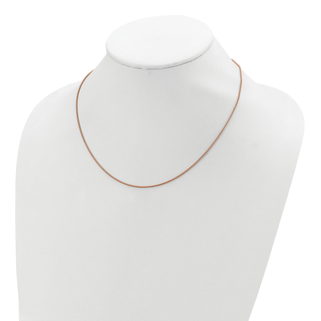 Sterling Silver Rose Gold-plated 1.3mm Spiga 1in+1in Adjustable Ch