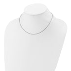 Sterling Silver Rh-plated 1.25mm Round Box 1in+1in Adj. Chain