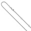 Sterling Silver Rh-plated 1.25mm Round Box 1in+1in Adj. Chain