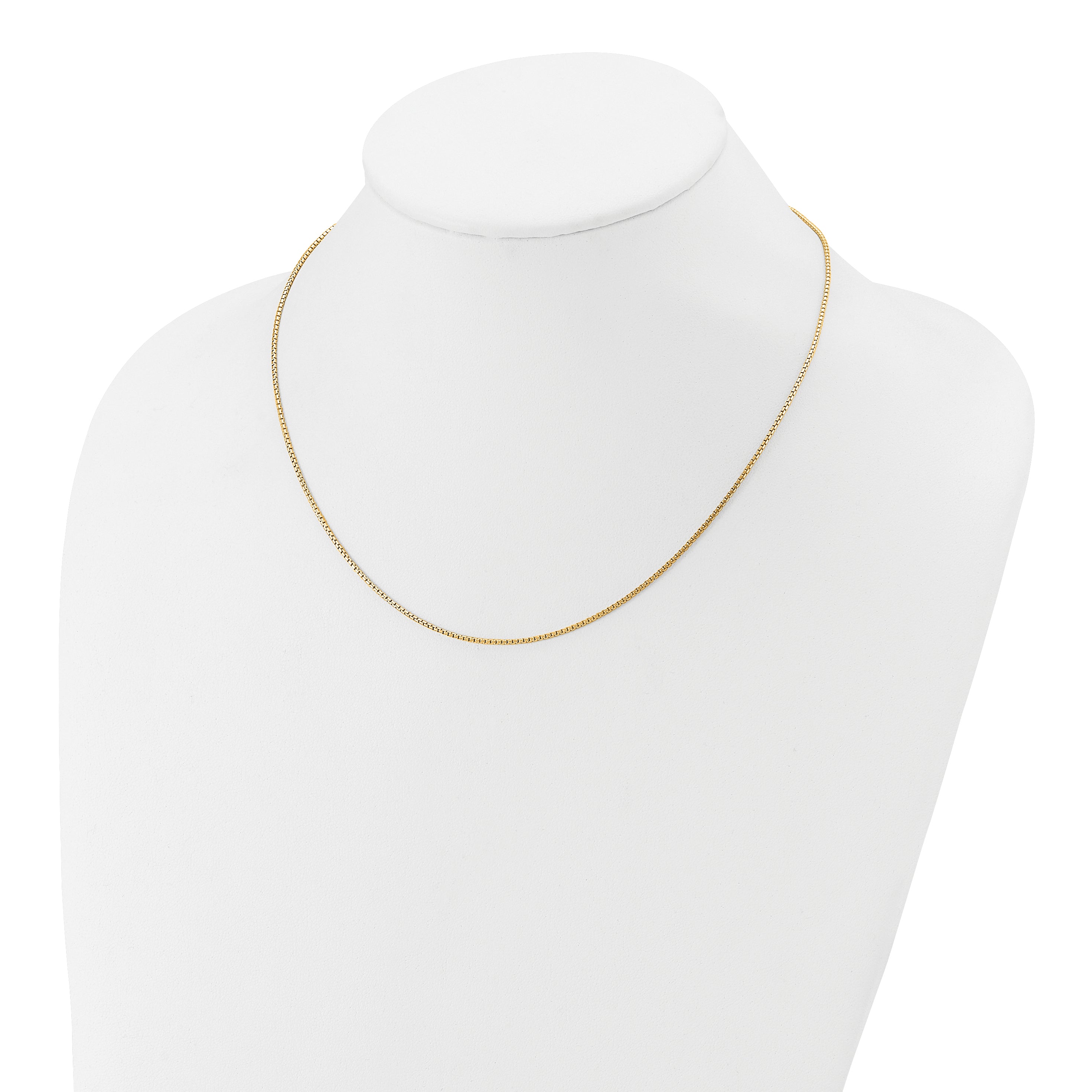 Sterling Silver Gold-plated 1.2mm Round Box 1in+1in Adj. Chain