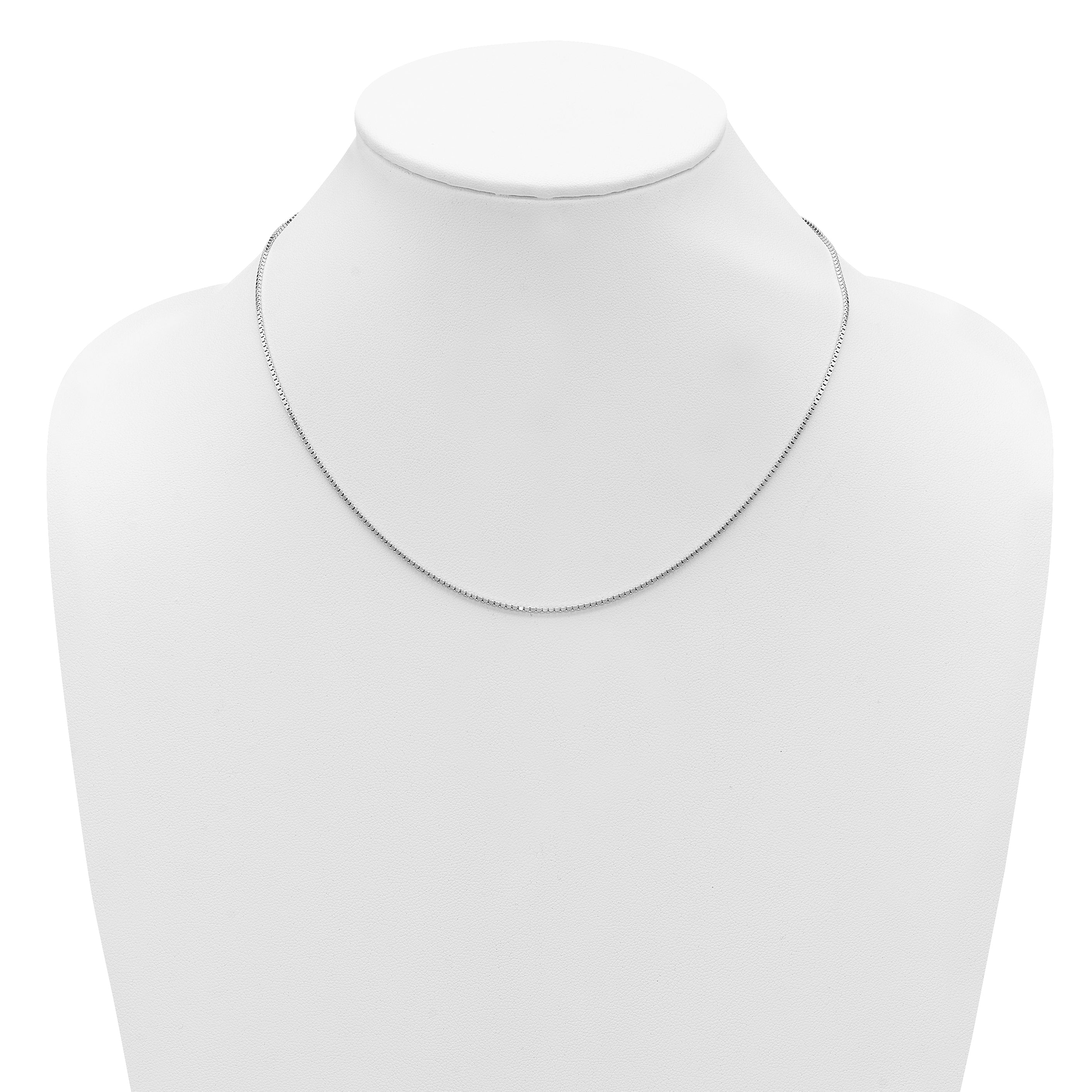 SS Rh-plated 1.2mm Box 1in+1in Adjustable Chain