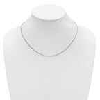 SS Rh-plated 1.3mm Box 1in+1in Adjustable Chain