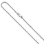 SS Rh-plated 1.3mm Box 1in+1in Adjustable Chain