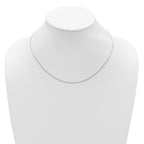 Sterling Silver Rh-plated .95mm Round Box 1in+1in Adj. Chain