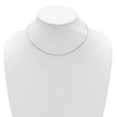 Sterling Silver Rh-plated 1.3mm Round Box 1in+1in Adj. Chain