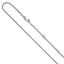 Sterling Silver Rh-plated 1.3mm Round Box 1in+1in Adj. Chain