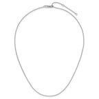 Sterling Silver Rh-plated 1.5mm Round Box 1in+1in Adj. Chain