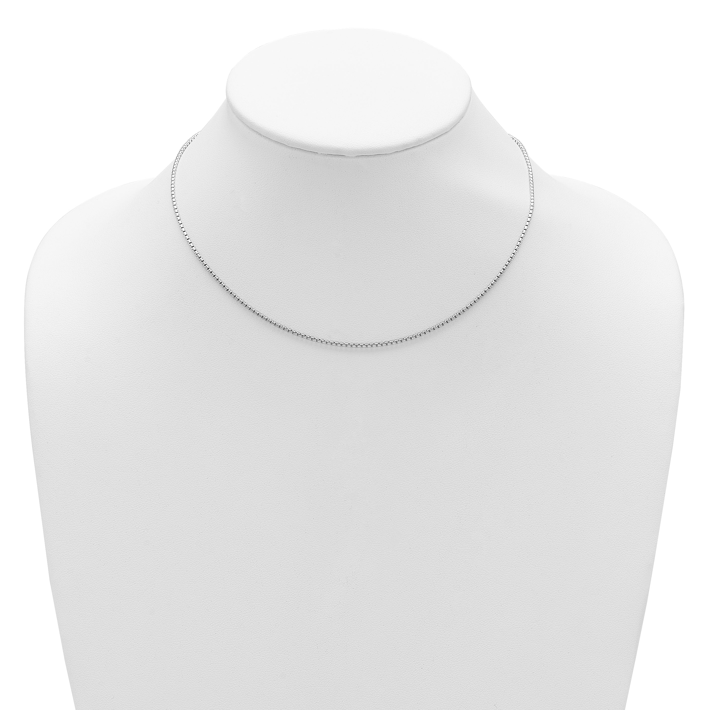 Sterling Silver Rh-plated 1.2mm Diamond-cut 1in+1in Adjustable Cha