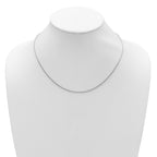 Sterling Silver Rh-plated 1.2mm Diamond-cut 1in+1in Adjustable Cha