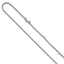 Sterling Silver Rh-plated 1.2mm Diamond-cut 1in+1in Adjustable Cha
