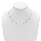 Sterling Silver RH-plt 1.2mm D/C Rope 1in+1in Adjustable Chain