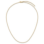 Sterling Silver Gold-plated 1.2mm D/C Rope 1in+1in Adjustable Chai