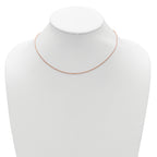 Sterling Silver Rose Gold-plt 1.2mm D/C Rope 1in+1in Adjustable Ch