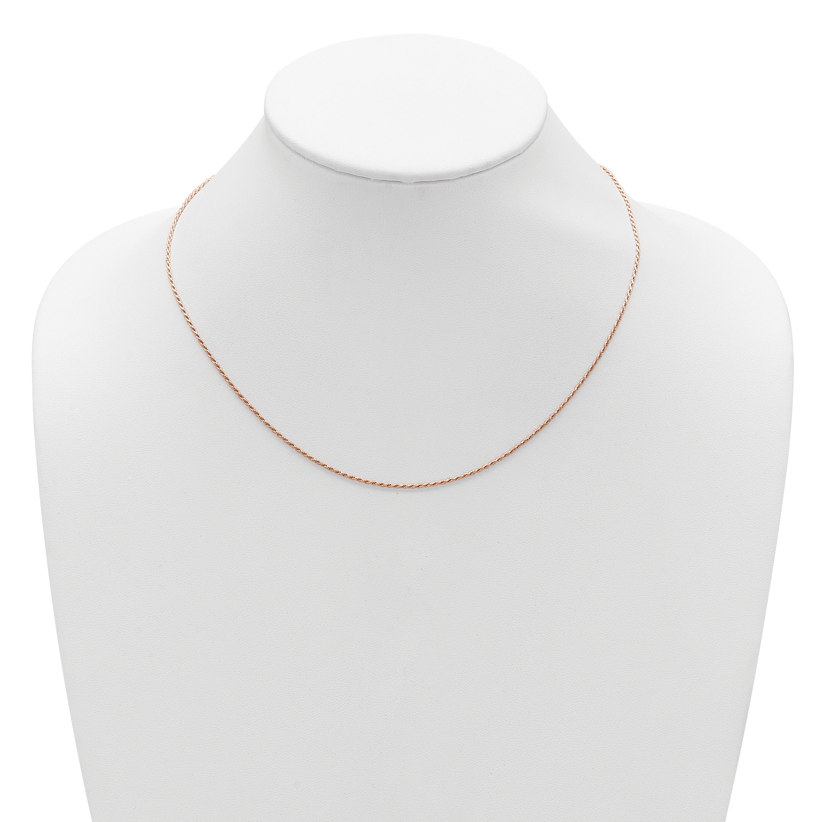 Sterling Silver Rose Gold-plt 1.2mm D/C Rope 1in+1in Adjustable Ch