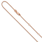 Sterling Silver Rose Gold-plt 1.2mm D/C Rope 1in+1in Adjustable Ch