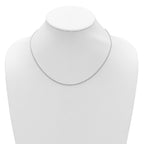Sterling Silver RH-plt 1.4mm D/C Rope 1in+1in Adjustable Chain