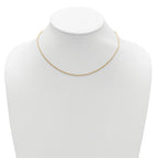 Sterling Silver Gold-plated 1.4mm D/C Rope 1in+1in Adjustable Chai