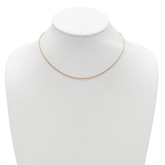 Sterling Silver Gold-plated 1.4mm D/C Rope 1in+1in Adjustable Chai