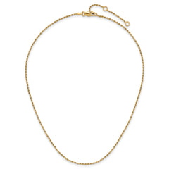 Sterling Silver Gold-plated 1.4mm D/C Rope 1in+1in Adjustable Chai