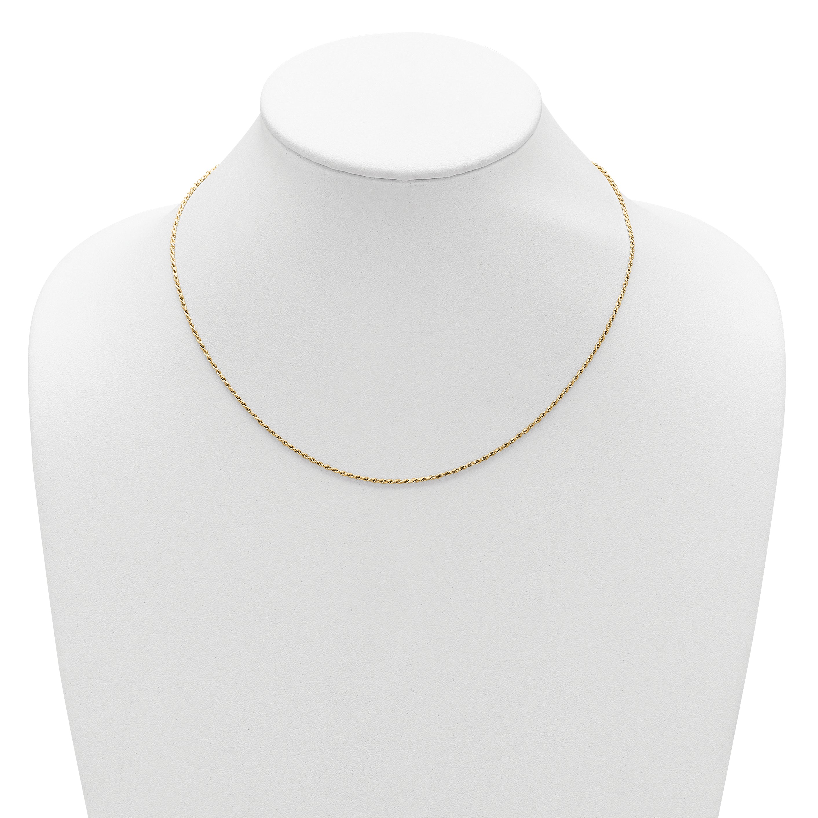 Sterling Silver Gold-plated 1.4mm D/C Rope 1in+1in Adjustable Chai