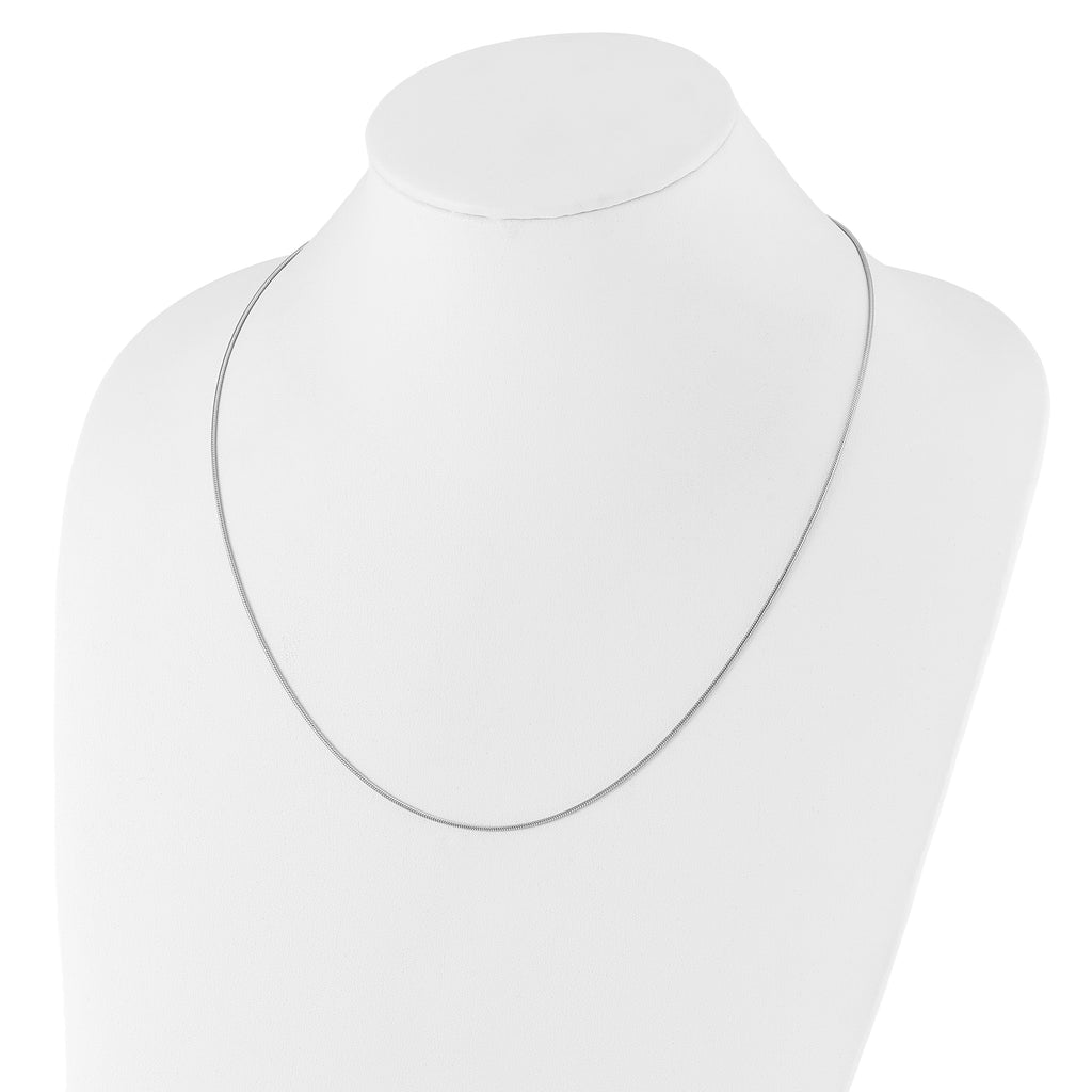 Sterling Silver RH-plated Adjustable 1.1mm Snake Chain