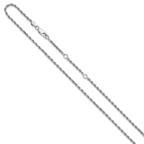 Sterling Silver RH-plt 2.2mm D/C Rope 1in+1in Adjustable Chain