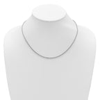 Sterling Silver RH-plt 2.2mm D/C Rope 1in+1in Adjustable Chain